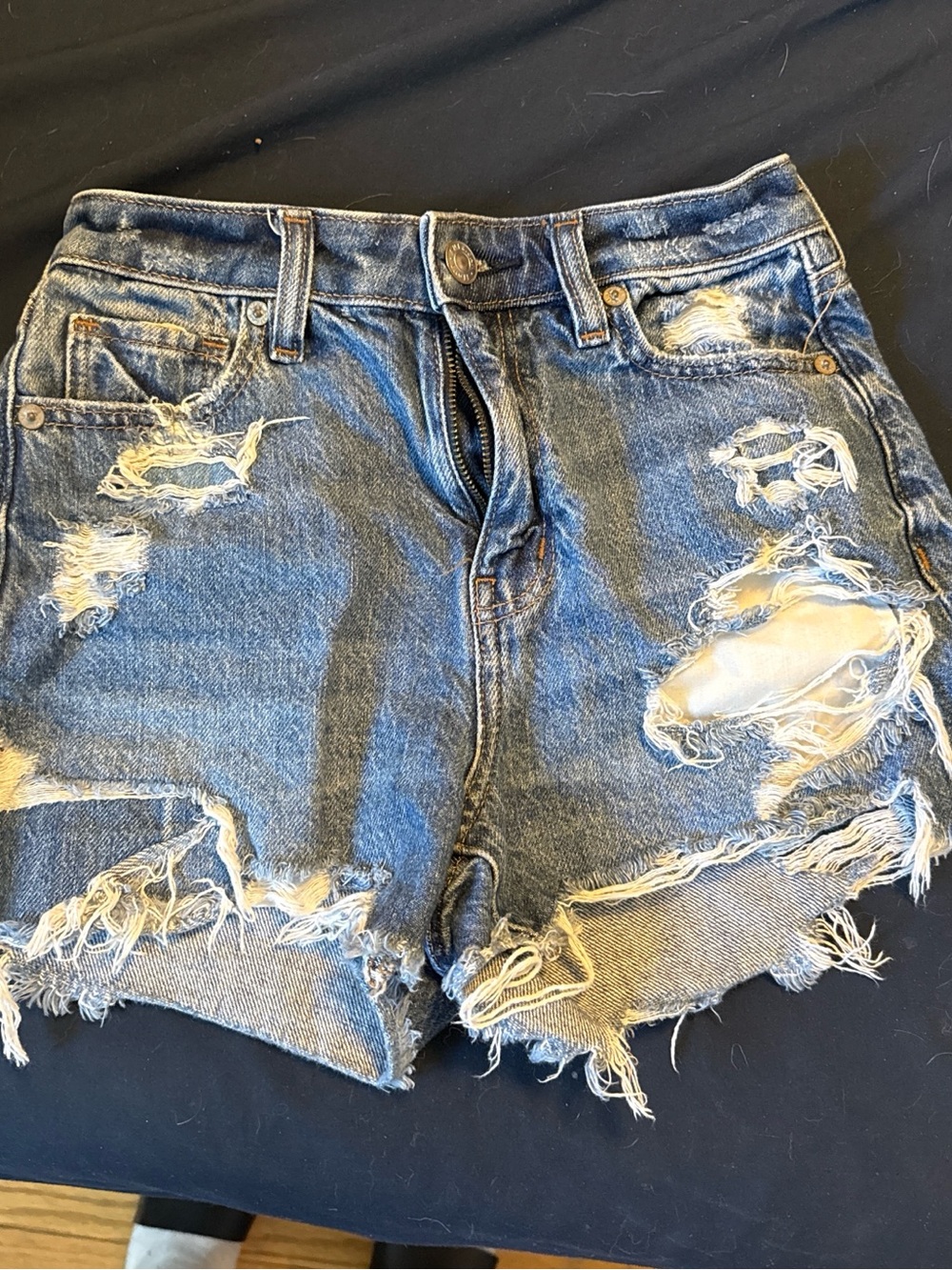 American Eagle Outfitters Distressed Blue Denim Cutoff Shorts